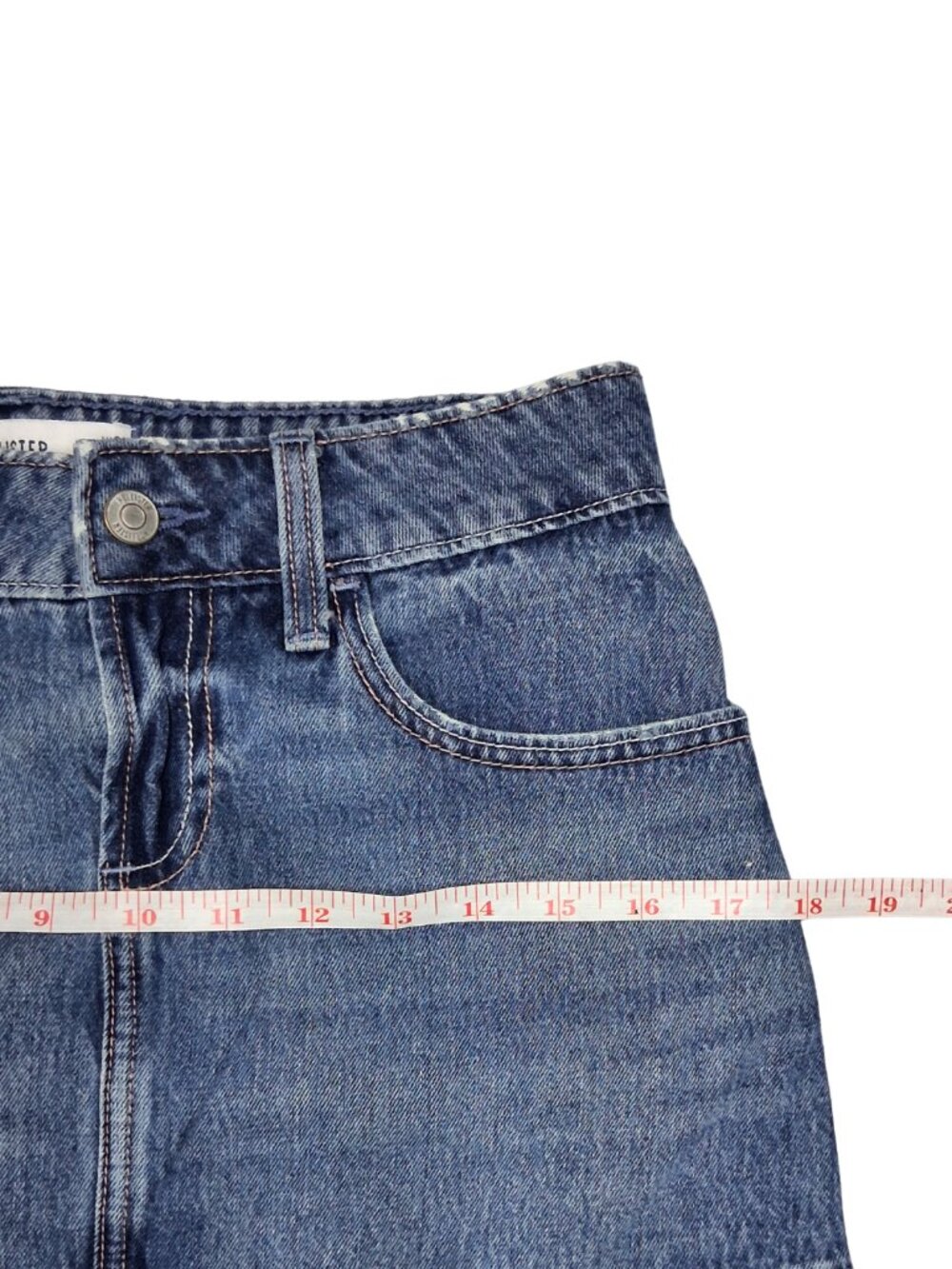 Hollister Denim Skort Women 00 Blue Jean Mini Skirt Built In Shorts Y2K Low Rise - Picture 7 of 10